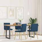 vidaXL Eetkamerstoelen 4 st stof blauw, Huis en Inrichting, Stoelen, Verzenden, Nieuw