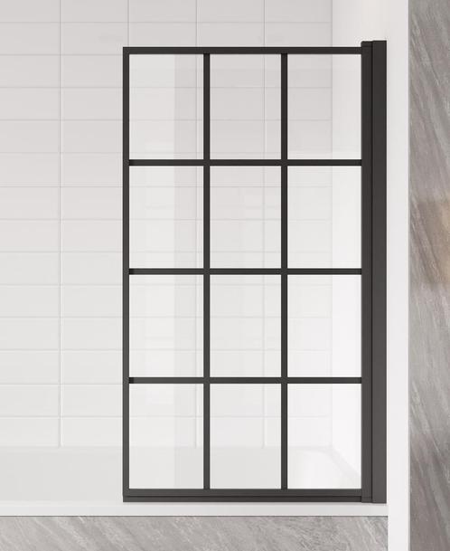 Badwand Riad 80 x 140 cm Zwart Badscherm Draaibaar 5 mm, Doe-het-zelf en Bouw, Sanitair, Nieuw, Verzenden