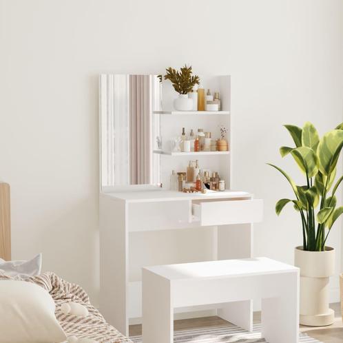 vidaXL Kaptafel met spiegel 74,5x40x141 cm wit, Huis en Inrichting, Tafelonderdelen, Nieuw, Verzenden