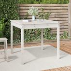 vidaXL Tuintafel 82,5x82,5x76 cm massief grenenhout wit, Tuin en Terras, Tuintafels, Verzenden, Nieuw
