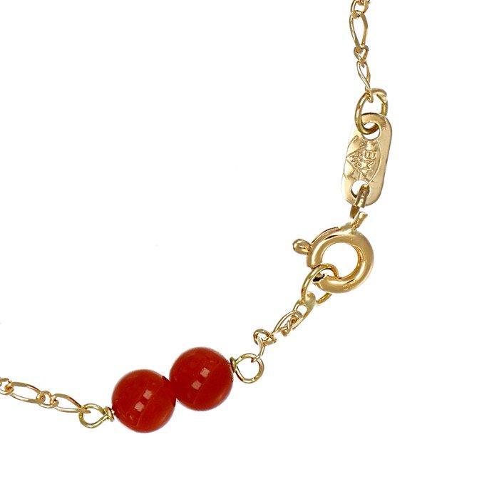Armband - 18 karaat Geel goud Koraal, Handtassen en Accessoires, Armbanden