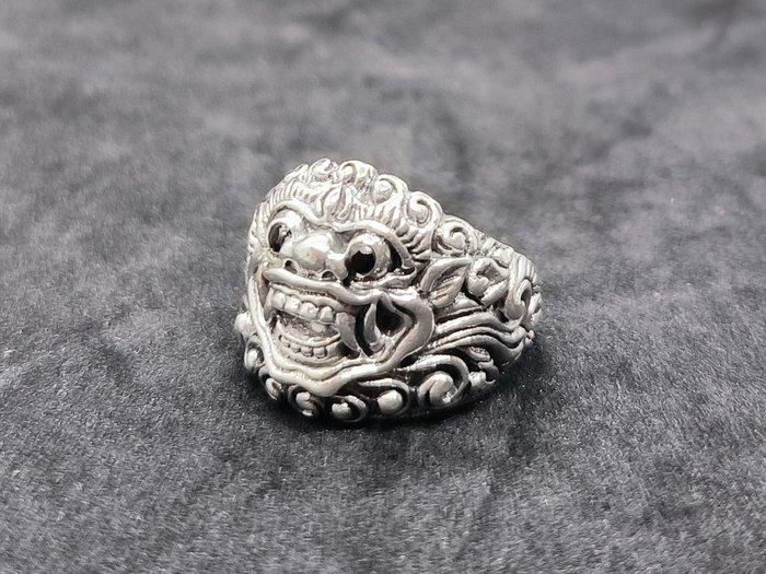 Ring met amulet - Indonesië Zilveren Barong Ring - Bali, Antiek en Kunst, Kunst | Niet-Westerse kunst