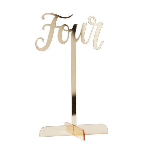 Gouden Tafelnummers 20cm 12st, Hobby en Vrije tijd, Feestartikelen, Nieuw, Verzenden