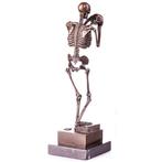 Figuur - Bronzefigur Denker Skelett - Brons, Marmer, Antiek en Kunst