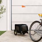 vidaXL Hondenfietstrailer oxford stof en ijzer zwart, Dieren en Toebehoren, Verzenden, Nieuw