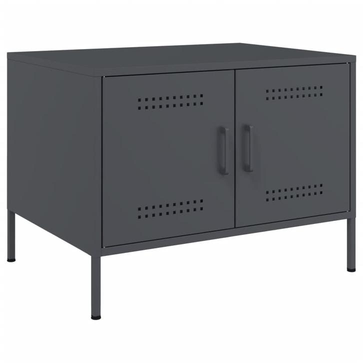vidaXL Salontafel 68x50x50,5 cm staal antracietkleurig, Huis en Inrichting, Tafels | Salontafels, Nieuw, Verzenden