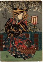 Hooggeplaatste courtisane Oiran Sugatano van het huis Sugata