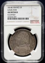 Frankrijk. Louis XVIII. 5 Francs 1814 - NGC AU Details