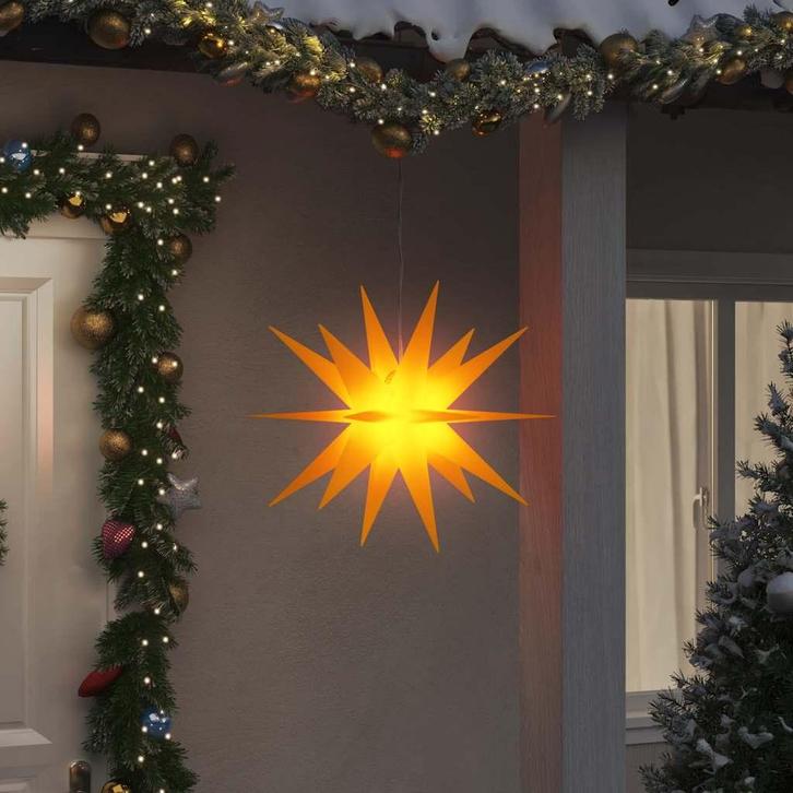 vidaXL Kerstlamp met LED inklapbaar 57 cm geel, Diversen, Kerst, Nieuw, Verzenden