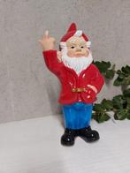 Statue, naughty normal gnome with middle finger - 30 cm -