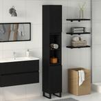 vidaXL Badkamerkast Zwart Eiken 30x30x190 cm Engineered Wood, Verzenden, Nieuw