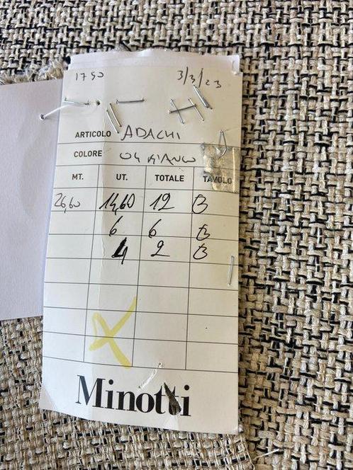 Minotti - Prestige élevé ! Tissu tressé luxueux MINOTTI, Antiek en Kunst, Antiek | Tapijten, Tafelkleden en Textiel