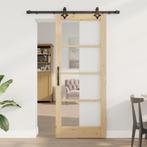 vidaXL Schuifdeur Anders Bruin 83 x 202 cm Hout en metaal, Doe-het-zelf en Bouw, Verzenden, Nieuw
