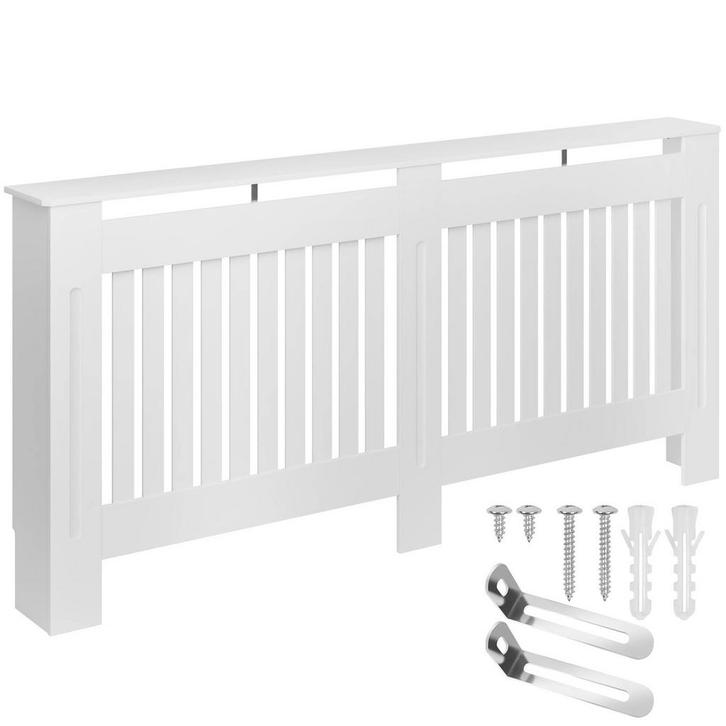 tectake Radiatorombouw Vila, in lamellenontwerp, met plank -, Bricolage & Construction, Chauffage & Radiateurs, Envoi