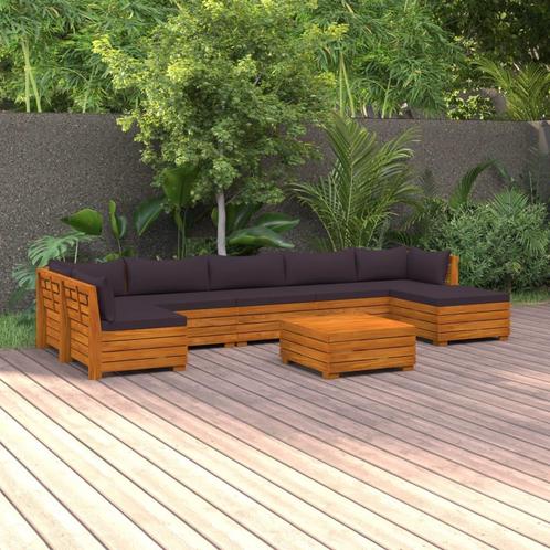 vidaXL 8-delige Loungeset met kussens massief acaciahout, Tuin en Terras, Tuinsets en Loungesets, Loungeset, Nieuw, Verzenden