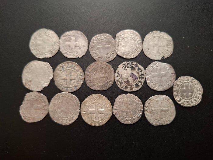 Frankrijk. Louis VII (1137-1180). Denier (Paris). Lot de 16, Postzegels en Munten, Munten | Europa | Euromunten