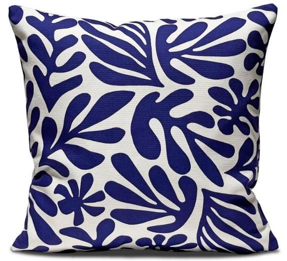 Kussenhoes Blue leaf veelkleurig, Huis en Inrichting, Woonaccessoires | Kussens, Nieuw, Verzenden