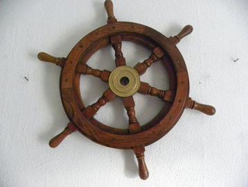 Objets maritimes (2) - bois-cuivre-verre- Volant et