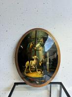 Statue, Vintage Bolglas Wanddecoratie Plaque – Uniek, Antiek en Kunst