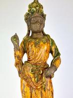 Tafellamp - Unieke oranje Sancia-geglazuurde Guanyin -