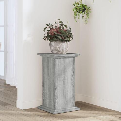 vidaXL Plantenstandaard 33x33x60 cm bewerkt hout grijs, Tuin en Terras, Bloembakken en Plantenbakken, Nieuw, Verzenden
