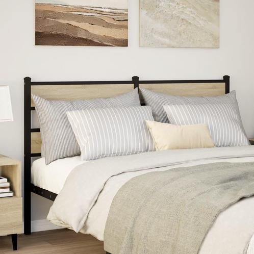 vidaXL Tête de lit chêne sonoma 140 cm fer et bois, Maison & Meubles, Chambre à coucher | Lits, Neuf, Envoi