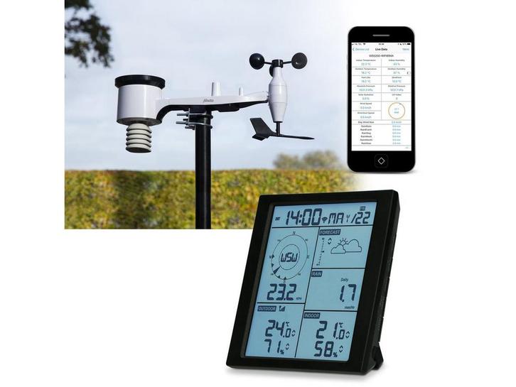 Alecto WS5200 - WiFi Weerstation - 6-in-1 met Buitensensor, Audio, Tv en Foto, Weerstations en Barometers, Zo goed als nieuw, Verzenden