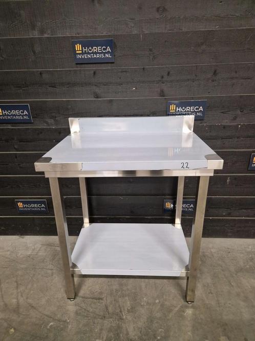 Werktafel | opstaande rand | RVS | 80x60 cm, Zakelijke goederen, Horeca | Meubilair en Inrichting, Gebruikt