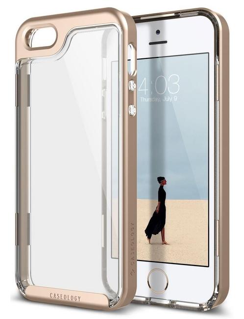 Caseology Skyfall Series iPhone SE / 5S/ 5 Goud + 1 Gratis, Telecommunicatie, Mobiele telefoons | Hoesjes en Screenprotectors | Apple iPhone