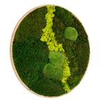 Mosschilderij Rond 80 cm Ongelakt Eiken - Uppsala Lentegroen, Verzenden, Nieuw