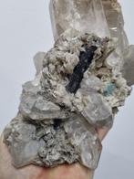 XXL Smokey crystal cluster with aquamarine, mica and