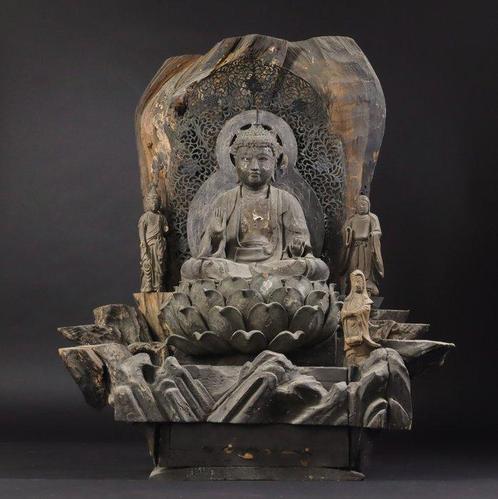Statue of Medicine Buddha with Lotus Base and Openwork, Antiek en Kunst, Antiek | Overige Antiek