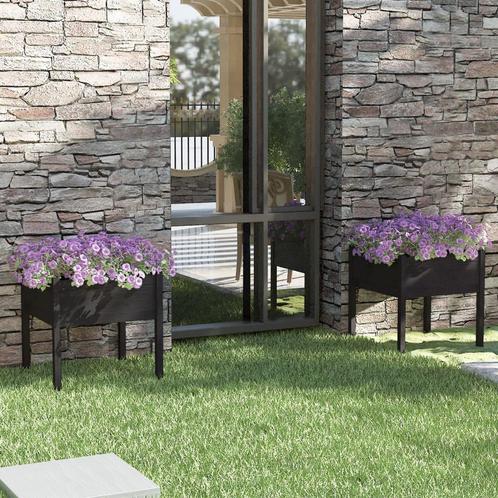 vidaXL Plantenbakken 2 st 70x70x70 cm massief grenenhout, Tuin en Terras, Bloempotten, Nieuw, Verzenden