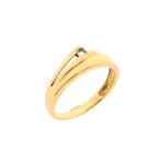 Gouden ring met zirconia (geelgoud, damesring, dames), Bijoux, Sacs & Beauté, Bagues, Ophalen of Verzenden