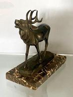 sculptuur, Brullend hert - 20 cm - Messing, Antiek en Kunst