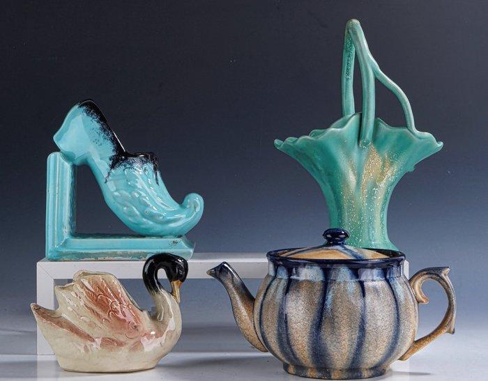 Faienceries de Thulin - Vaas (4) - Art Deco set met, Antiek en Kunst, Kunst | Designobjecten