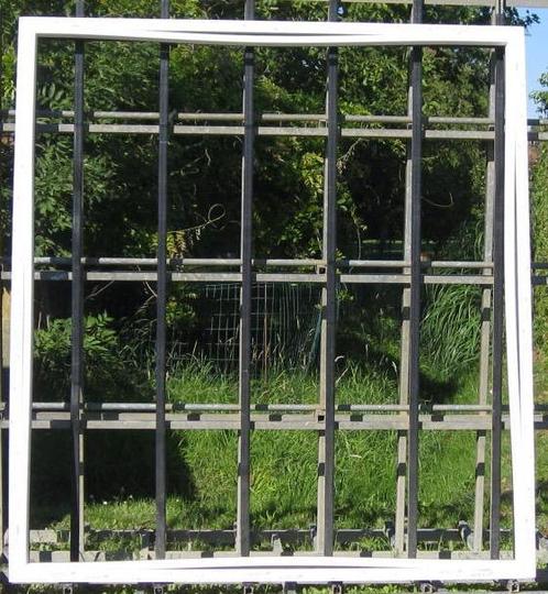 pvc raam , chassis , venster 196 x 214 wit / ombergrijs, Doe-het-zelf en Bouw, Raamkozijnen en Schuifdeuren, Inclusief glas, Nieuw