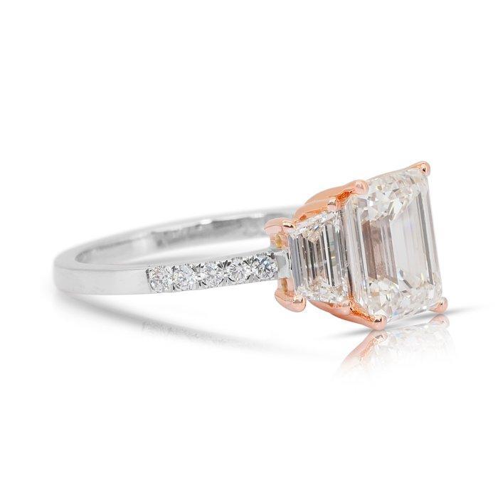 Bague - 18 carats Or blanc, Or rose - 2.53ct. tw. Diamant, Handtassen en Accessoires, Ringen