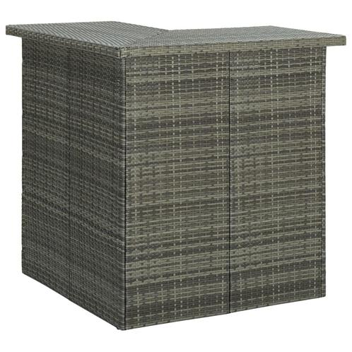 vidaXL Hoekbartafel 100x50x105 cm poly rattan grijs, Huis en Inrichting, Tafels | Eettafels, Nieuw, Verzenden