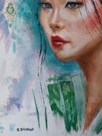 Elisa Brindani - Geisha con kimono verde, Antiek en Kunst