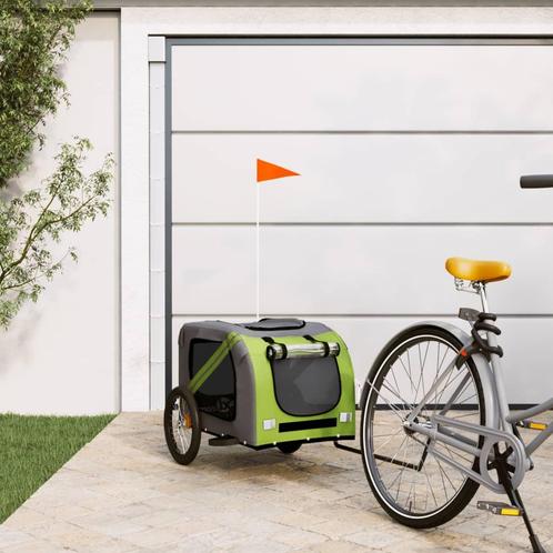 vidaXL Hondenfietstrailer oxford stof en ijzer groen en, Dieren en Toebehoren, Overige Dieren-accessoires, Nieuw, Verzenden