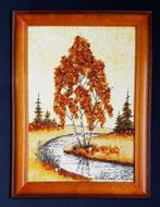 Barnsteen - Unique Raw Unpolished Amber picture - Wall, Verzamelen, Mineralen en Fossielen