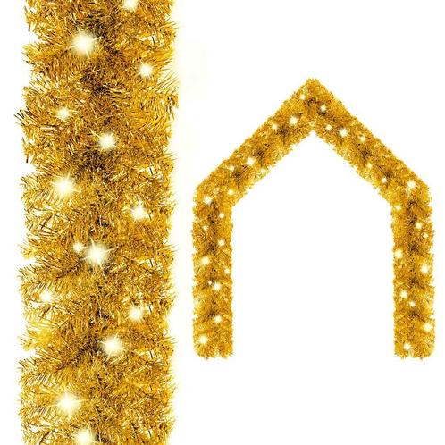 vidaXL Kerstslinger met LED-lampjes 10 m goudkleurig, Diversen, Kerst, Nieuw, Verzenden