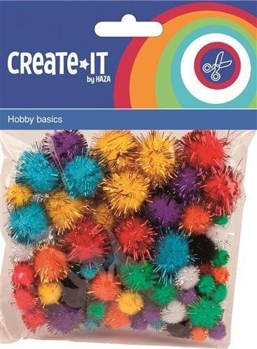 Pompoms Glitter 78st, Hobby en Vrije tijd, Feestartikelen, Nieuw, Verzenden