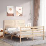 vidaXL Cadre de lit avec tête de lit double bois massif, Verzenden