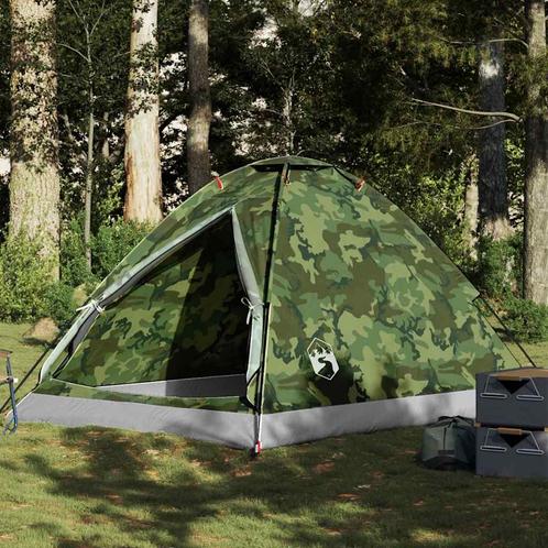 vidaXL Koepeltent 4-persoons waterdicht camouflage, Caravans en Kamperen, Tenten, Nieuw, Verzenden