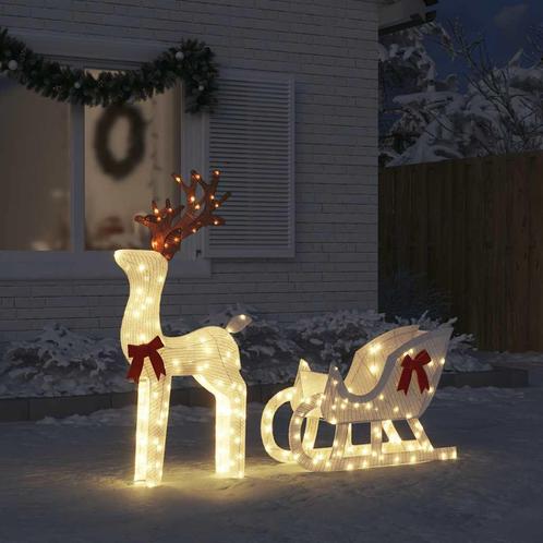 vidaXL Kerstdecoratie rendier en slee 100 LEDs koudwit, Diversen, Kerst, Nieuw, Verzenden