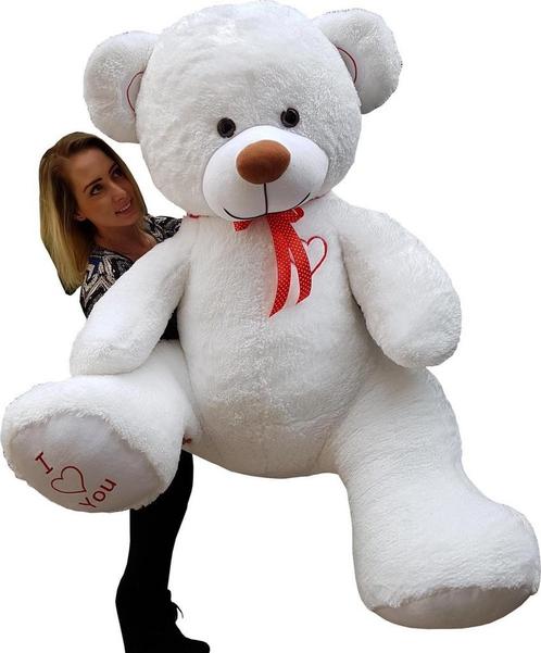 Grote witte knuffelbeer teddybeer met I Love You tekst ge..., Kinderen en Baby's, Speelgoed | Knuffels en Pluche, Nieuw, Ophalen of Verzenden