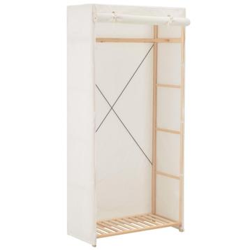vidaXL Kledingkast 79x40x170 cm stof wit, Huis en Inrichting, Kasten | Kleerkasten, Verzenden, Nieuw