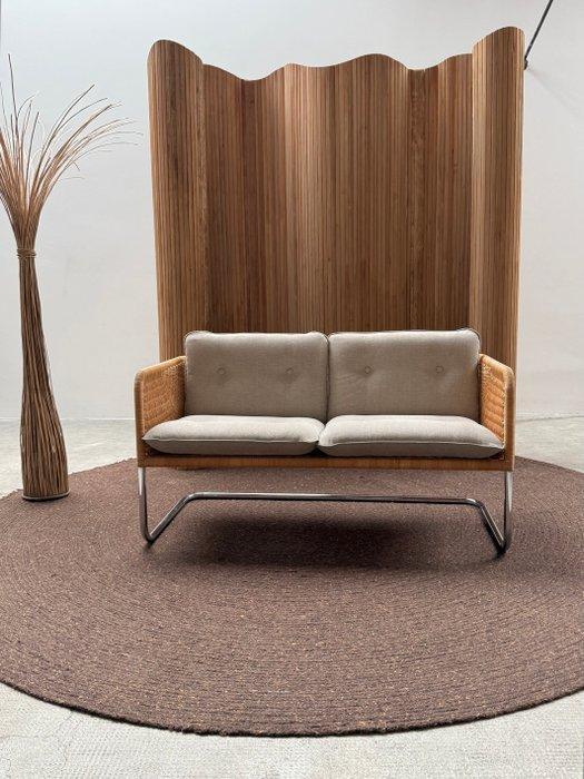 Tecta - William Dunkel - Sofa - D44 - Rattan, Staalbuis, Antiek en Kunst, Antiek | Meubels | Stoelen en Sofa's